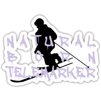 telemarker1 naturel né - Sticker taille S (10 x 10 cm) - blanc mat - Devant