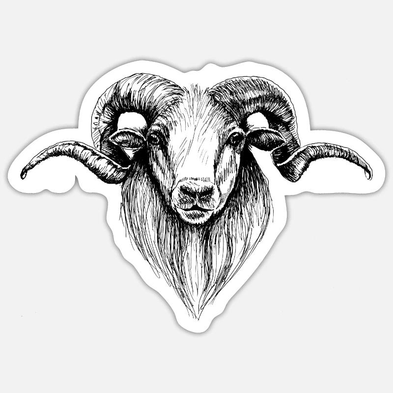 Widder Sticker Größe S (10 x 10 cm)