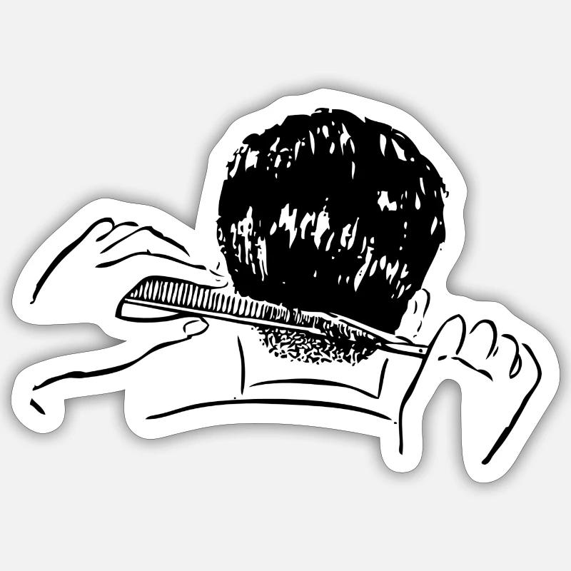 coiffeur de coiffeur de coiffeur de coiffeur salon de coiffure divulgue b Sticker taille S (10 x 10 cm)
