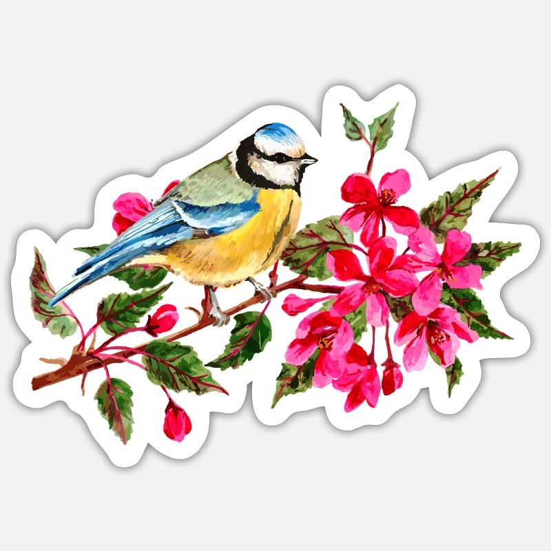 Vogel - Sticker Größe S (10 x 10 cm) - Mattweiß
