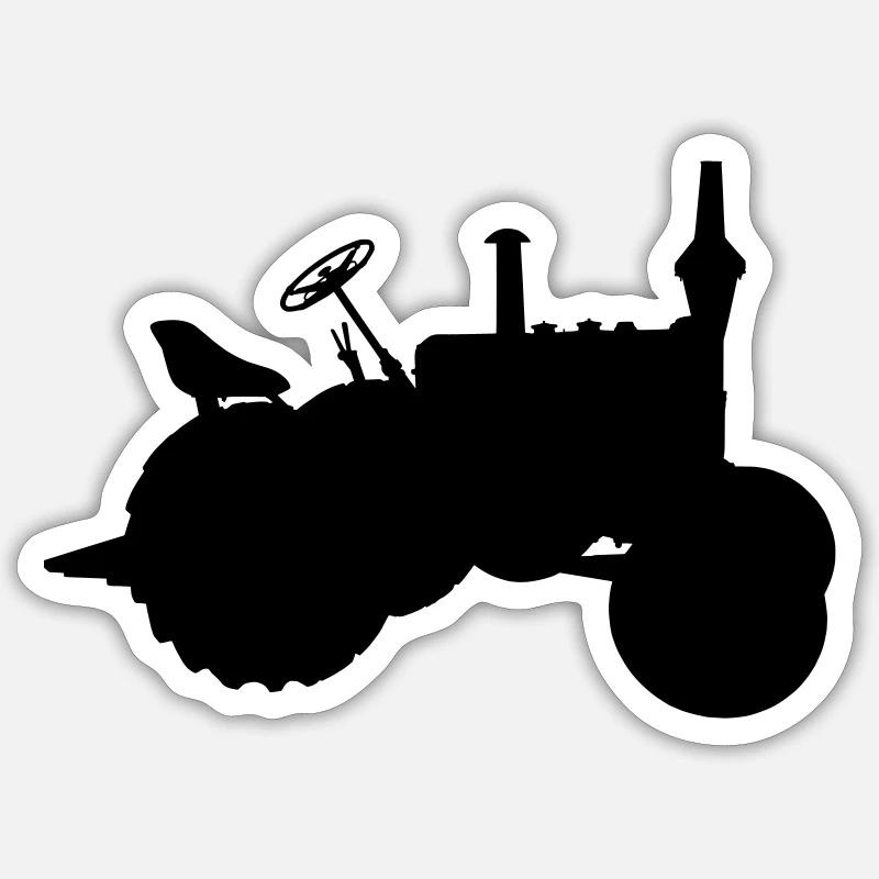 Oldtimer Trecker - Sticker taille S (10 x 10 cm) - blanc mat