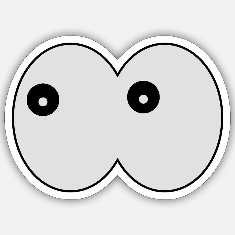 Funny Eye- Comic Cuddly Eyes Looking Left Sticker size S (10 x 10 cm)