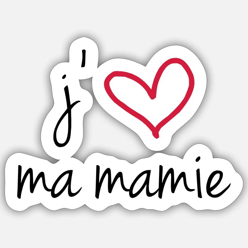 i love my grandma - Sticker Größe S (10 x 10 cm) - Mattweiß