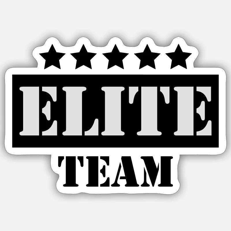 Elite team - Sticker taille S (10 x 10 cm) - blanc mat