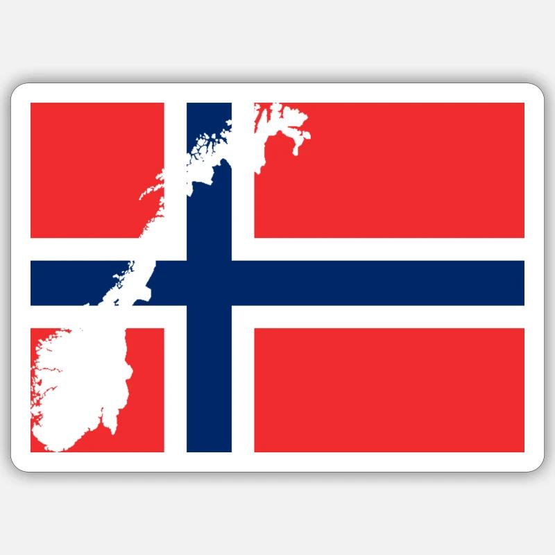 Norges Flagg - Sticker Größe S (10 x 10 cm) - Mattweiß