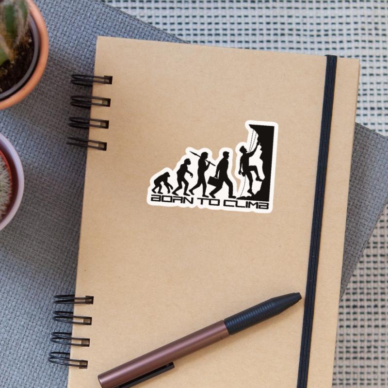 born to climb evolution evolution born steep Sticker size S (10 x 10 cm)