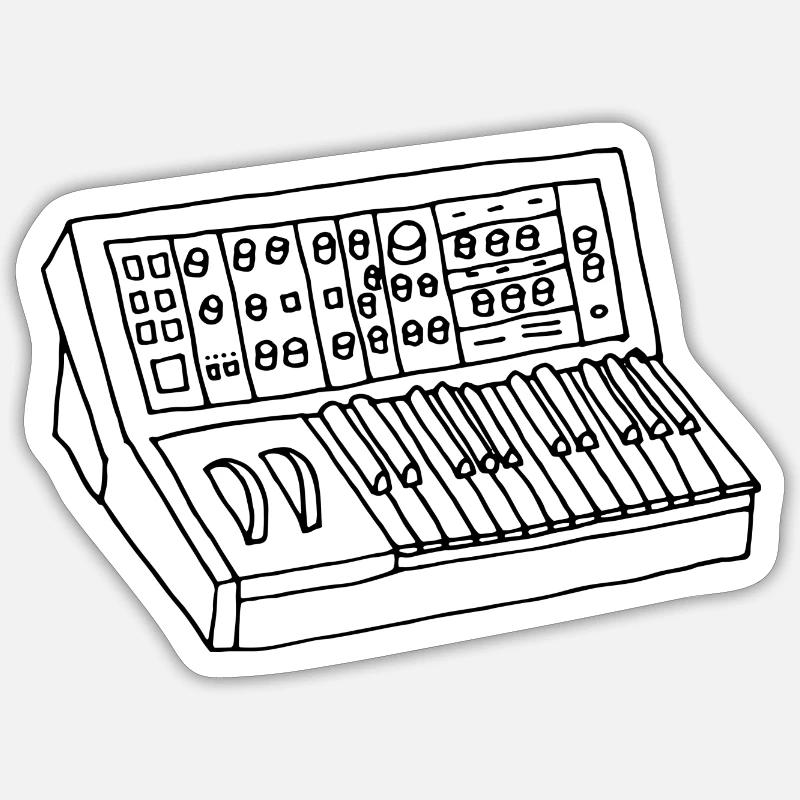 synthétiseur - Sticker taille S (10 x 10 cm) - blanc mat