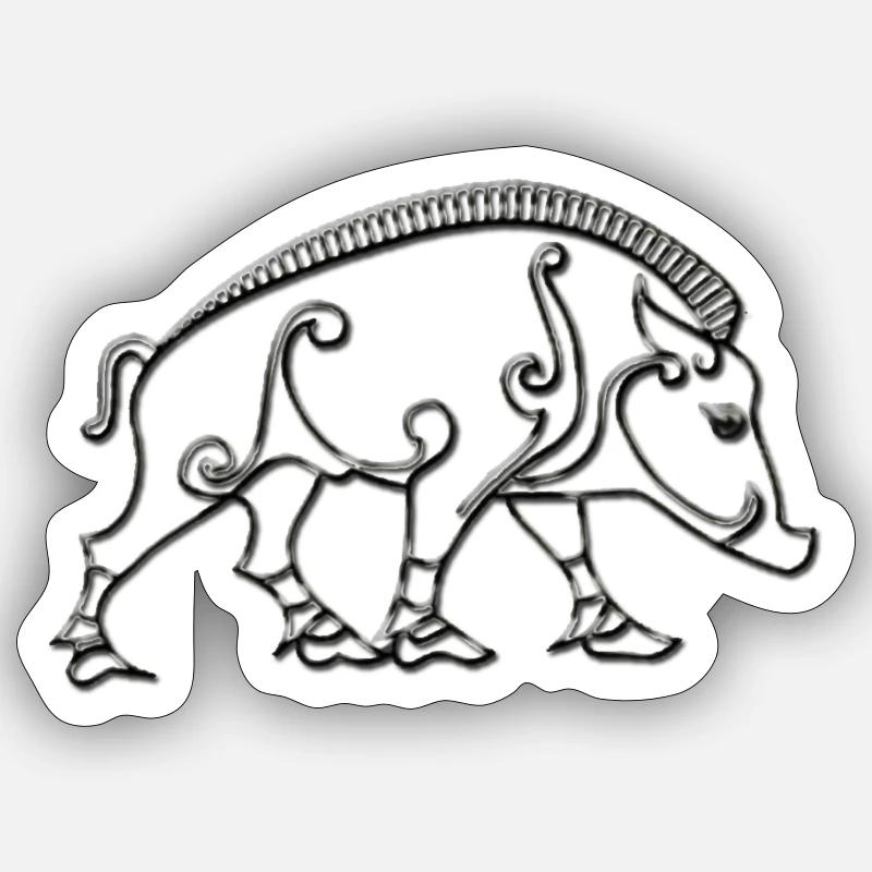 Celtic boar - Sticker size S (10 x 10 cm) - white matte