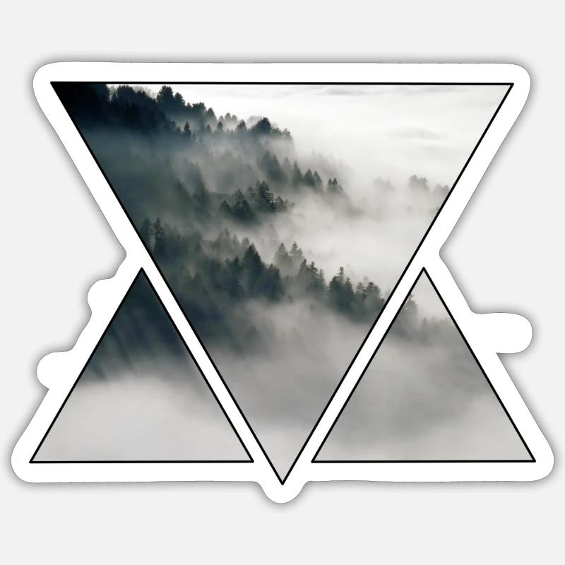 Triangle Brouillard et Forêt Sticker taille S (10 x 10 cm)