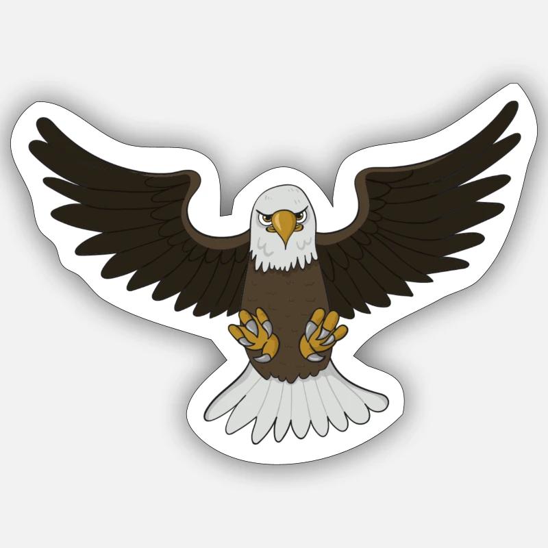 Attack Bald Eagle Sticker size S (10 x 10 cm)