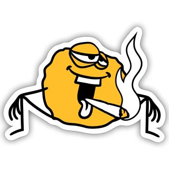 bekifft kiffen kiffer stoned hanf weed rauchen joi - Sticker Größe S (10 x 10 cm) - Mattweiß - Vorne