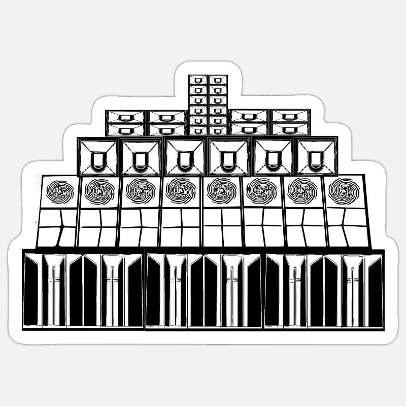 23 système de son - Sticker taille S (10 x 10 cm) - blanc mat