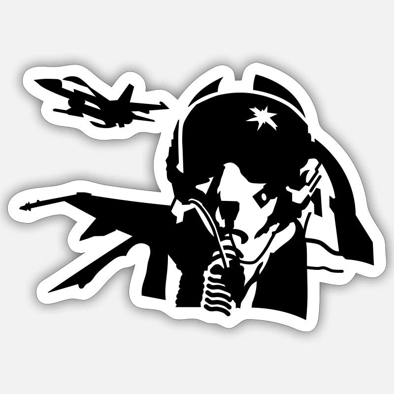 Pilot - Sticker Größe S (10 x 10 cm) - Mattweiß