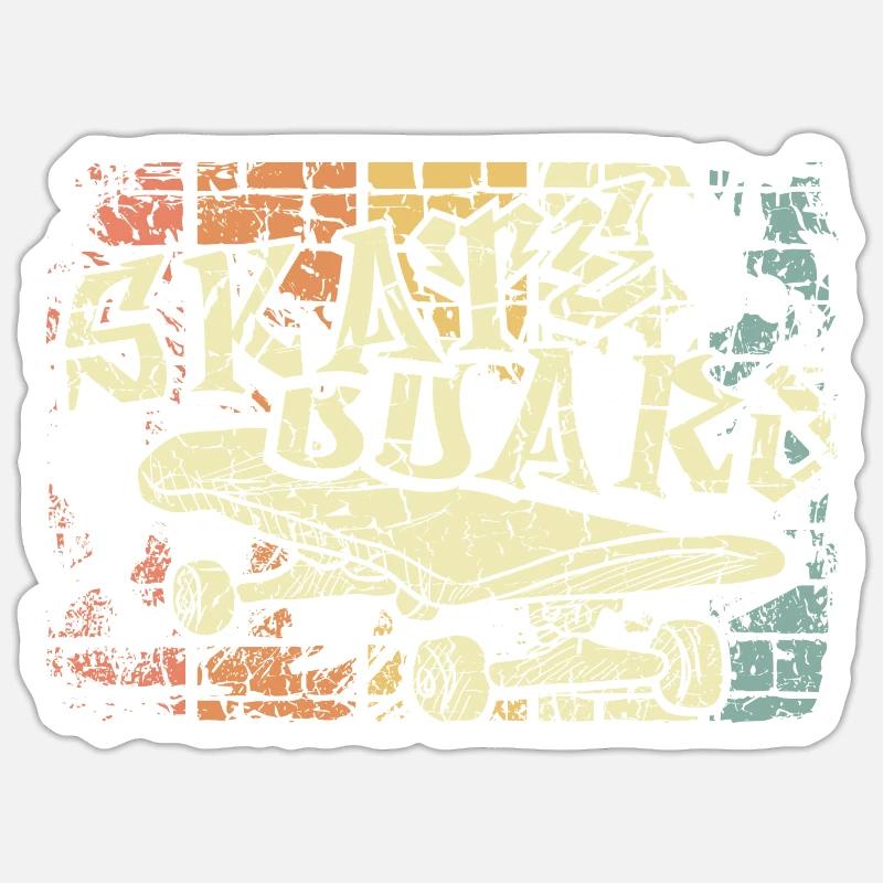 Skateboard - Sticker Größe S (10 x 10 cm) - Mattweiß