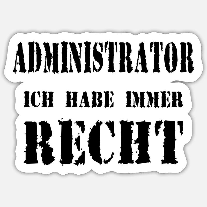 Administrator - Sticker size S (10 x 10 cm) - white matte