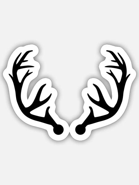 Hirsch Geweih - Sticker Größe S (10 x 10 cm) - Mattweiß