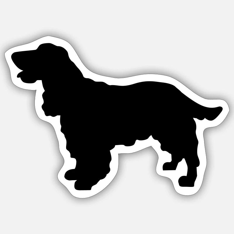 Cocker Spaniel chien - Sticker taille S (10 x 10 cm) - blanc mat