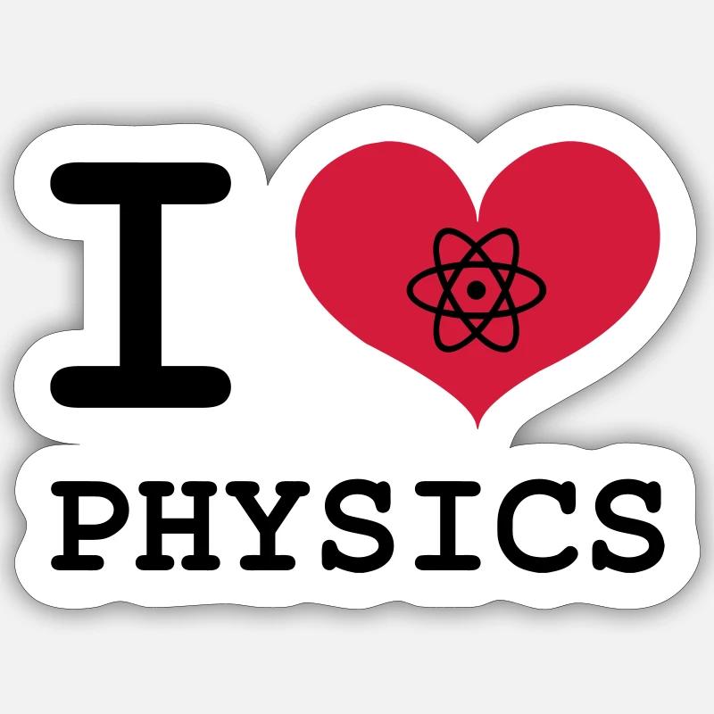 I Love Physics ! - Sticker size S (10 x 10 cm) - white matte