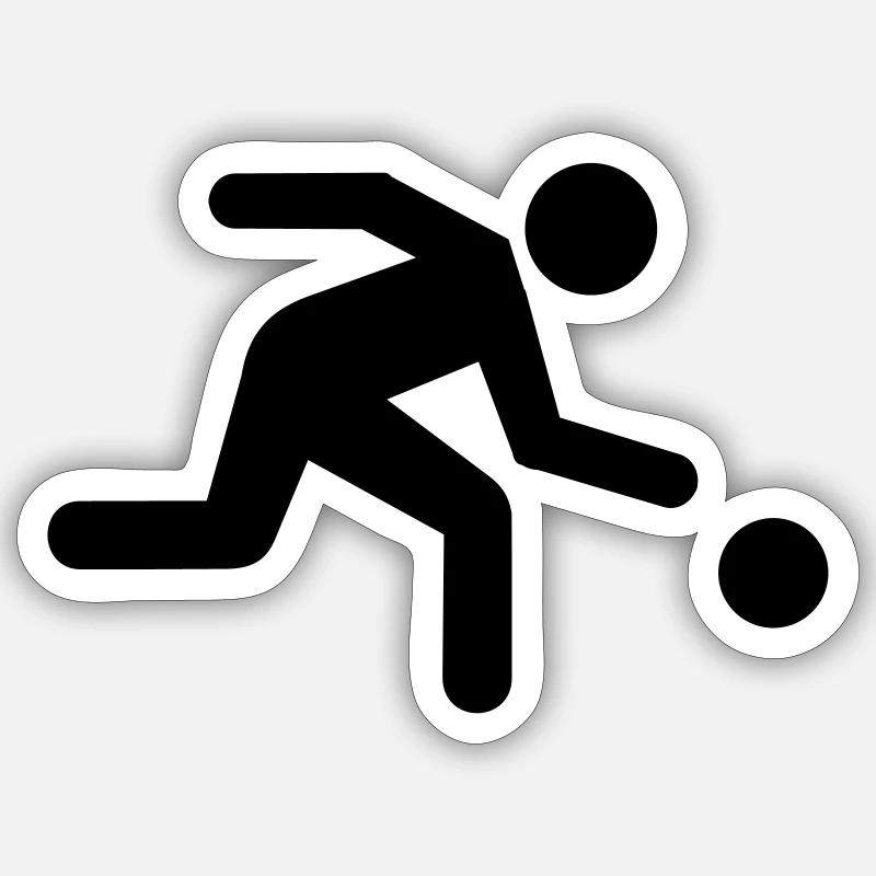 Bowling - Sticker Größe S (10 x 10 cm) - Mattweiß