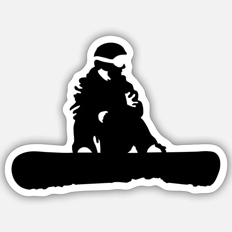 snowboard - Sticker size S (10 x 10 cm) - white matte