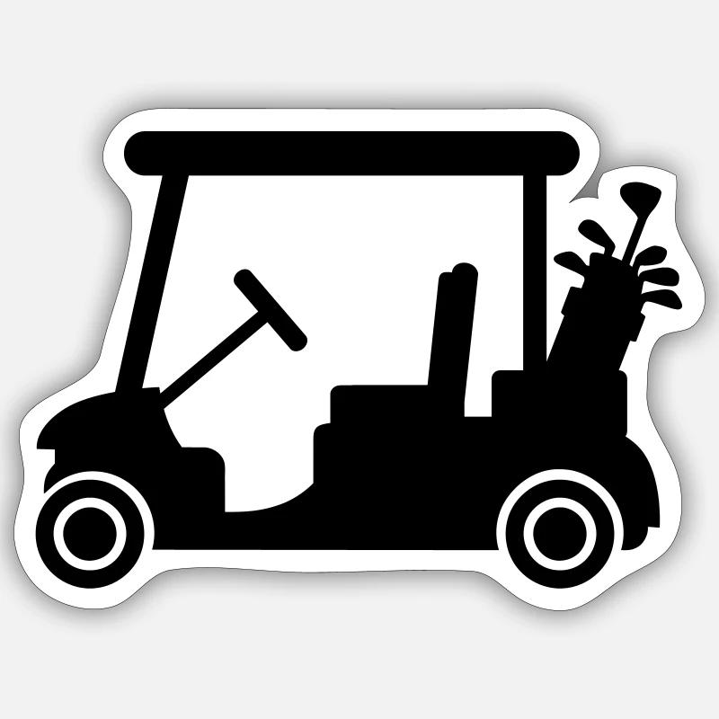 Golf car - Sticker taille S (10 x 10 cm) - blanc mat