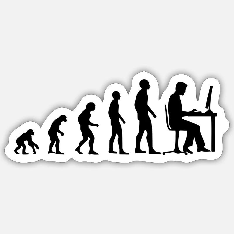 Evolution Gamer PC Videospiele Computer - Schwarz Sticker Größe S (10 x 10 cm)
