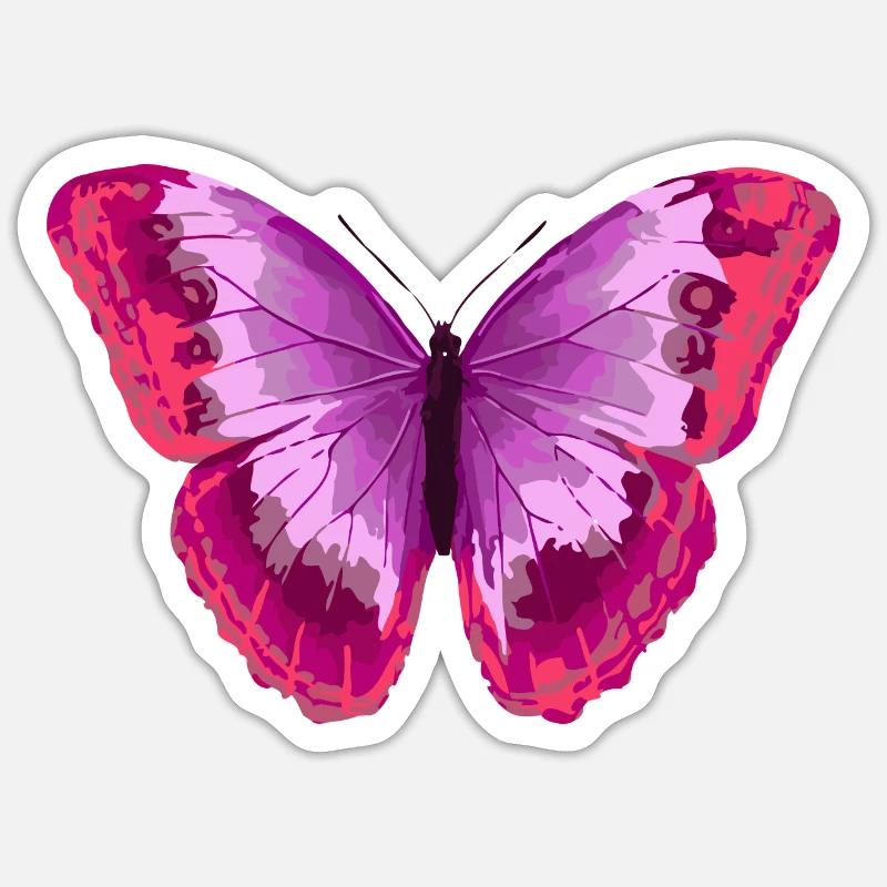 Papillon - papillon - Sticker taille S (10 x 10 cm) - blanc mat