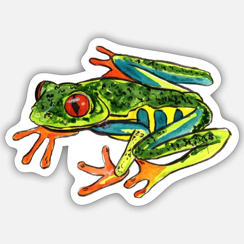 grenouille - Sticker taille S (10 x 10 cm) - blanc mat