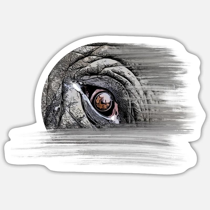 Eléphant - Sticker taille S (10 x 10 cm) - blanc mat