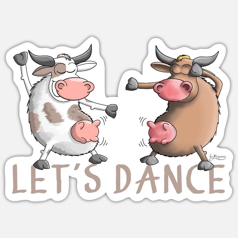 Let's Dance - Lass uns tanzen - Sticker Größe S (10 x 10 cm) - Mattweiß