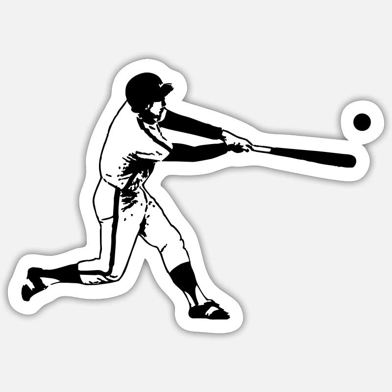 baseballer - Sticker size S (10 x 10 cm) - white matte