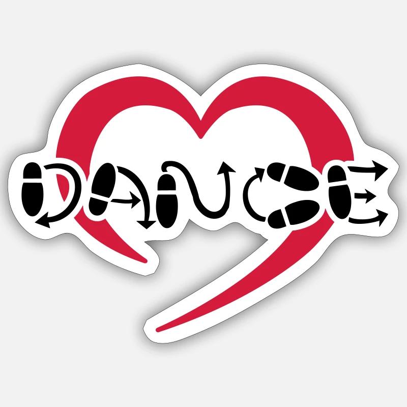 Hearty Dance - Sticker size S (10 x 10 cm) - white matte