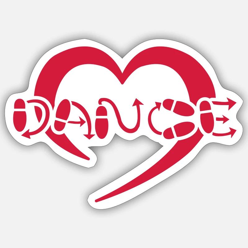 Danse copieux - Sticker taille S (10 x 10 cm) - blanc mat