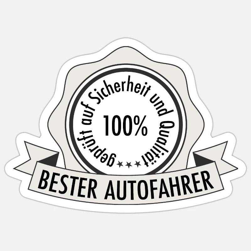 Bester Autofahrer Shirt Geschenkidee - Sticker Größe S (10 x 10 cm) - Mattweiß
