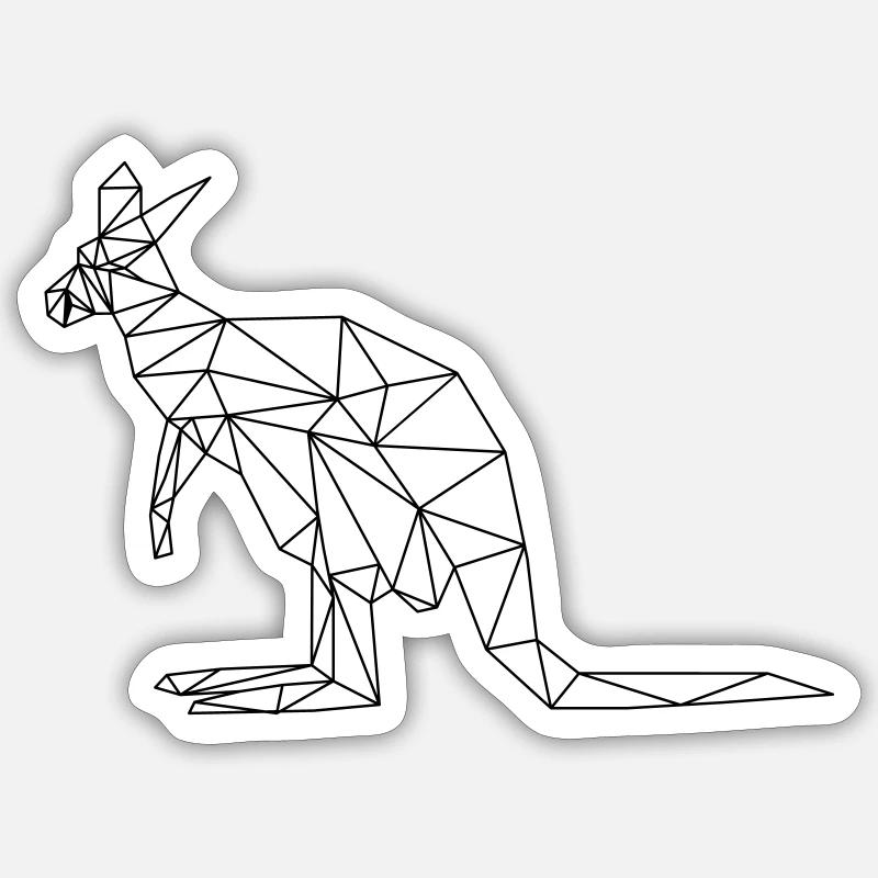 Känguru - Sticker Größe S (10 x 10 cm) - Mattweiß