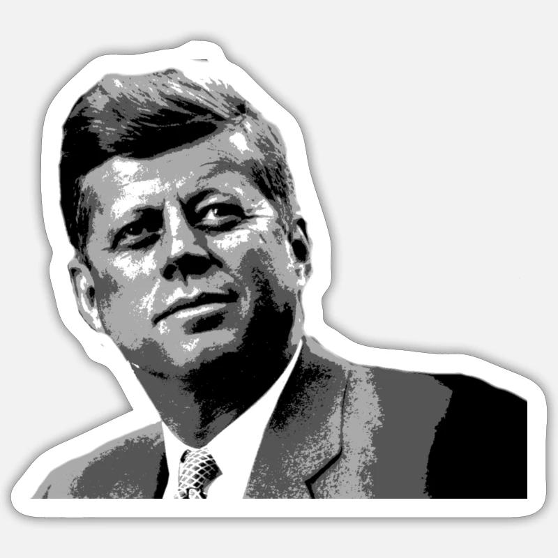 jfk - Sticker taille S (10 x 10 cm) - blanc mat