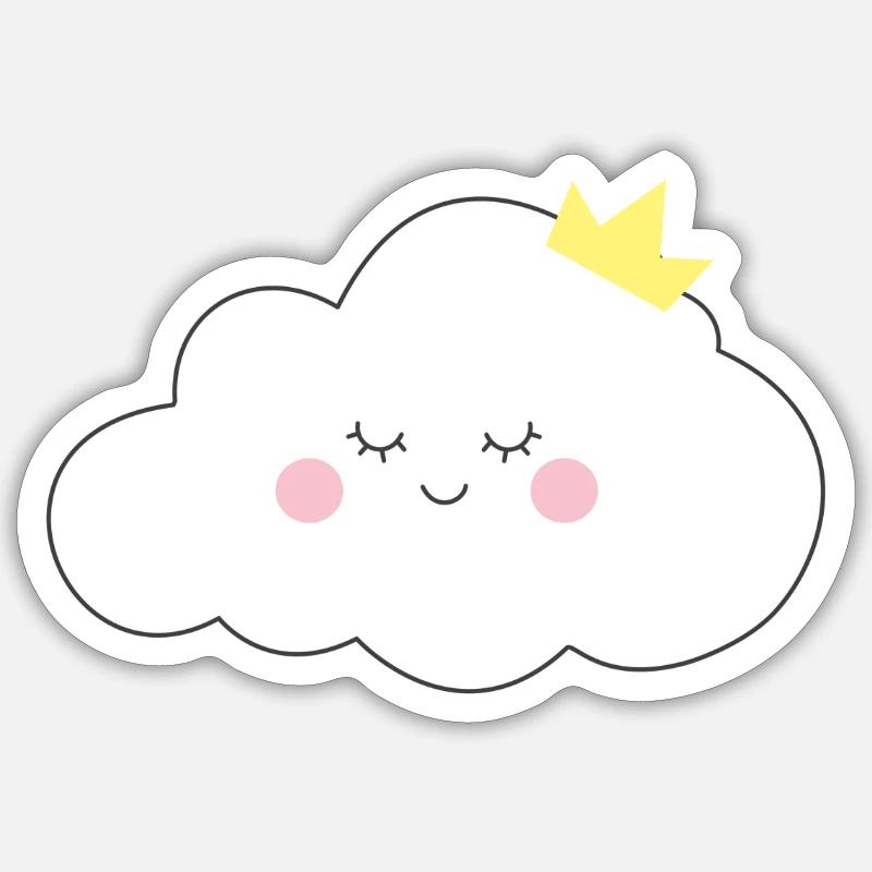 nuage - Sticker taille S (10 x 10 cm) - blanc mat
