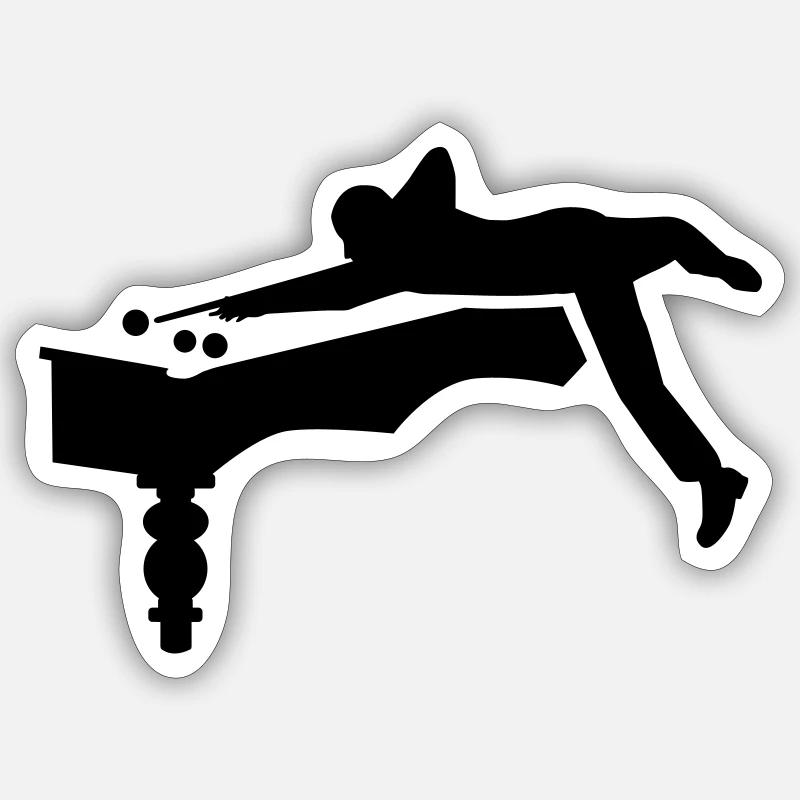 Pool billards - Sticker size S (10 x 10 cm) - white matte