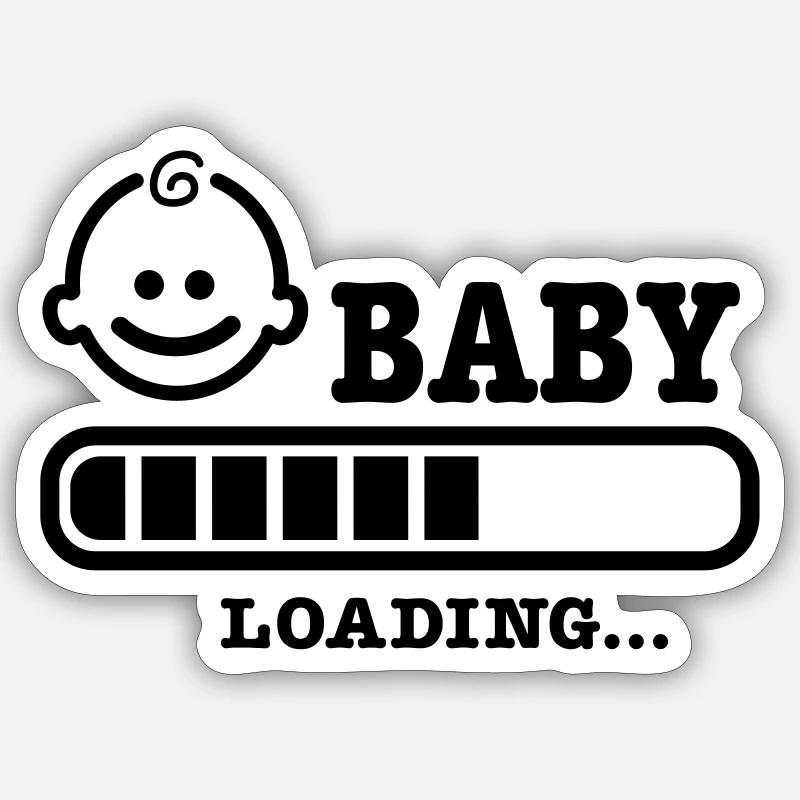 bimbo baby loading Sticker formato S (10 x 10 cm)