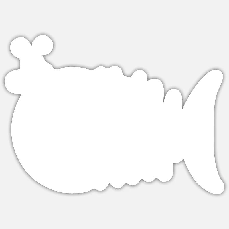 Poisson - Sticker taille S (10 x 10 cm) - blanc mat