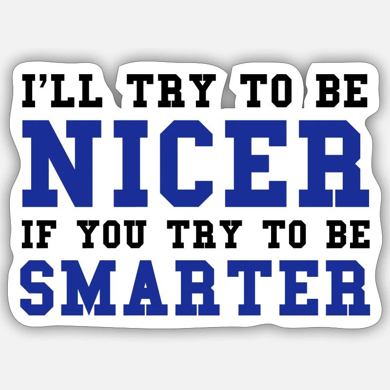Smarter - Sticker taille S (10 x 10 cm) - blanc mat
