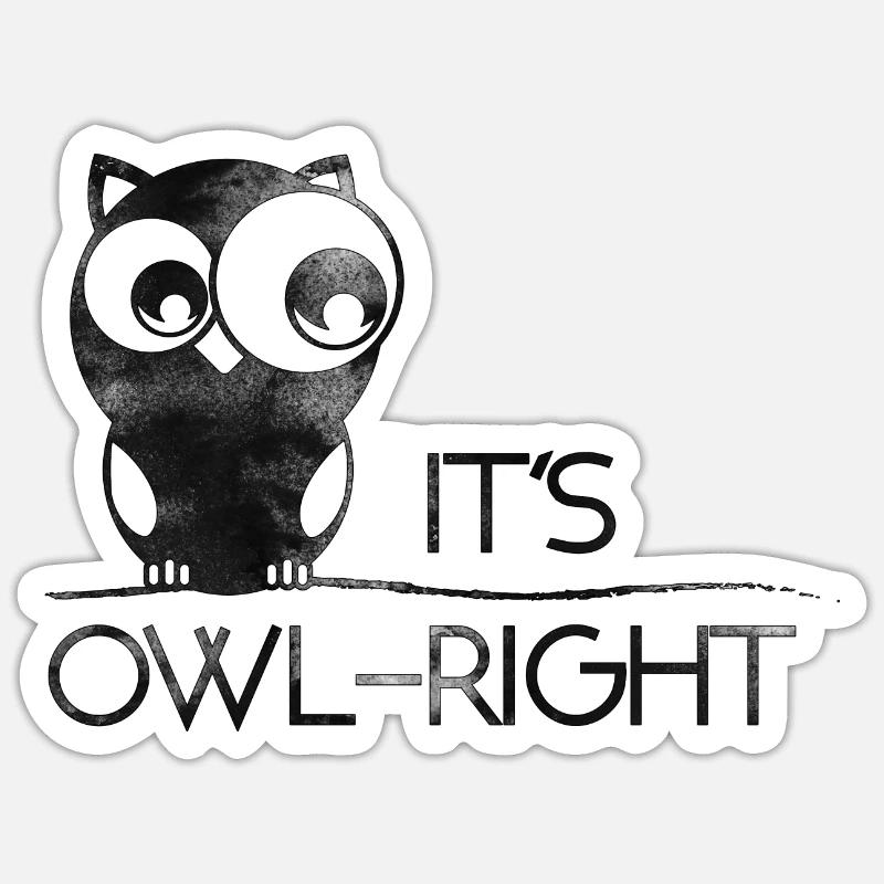 Owl Right | Eule Sticker Größe S (10 x 10 cm)