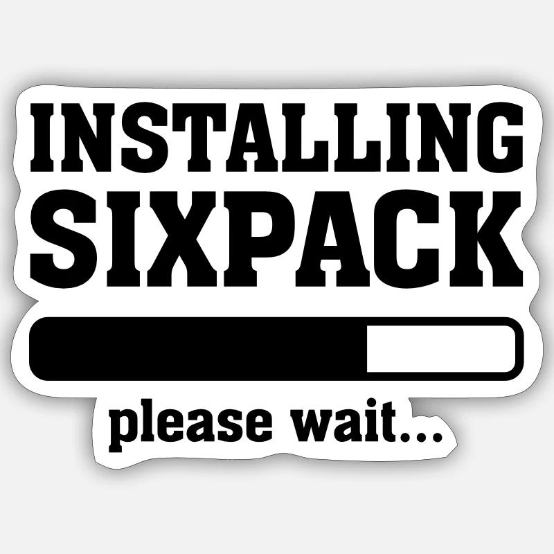 Installing Sixpack (Please wait) Sticker Größe S (10 x 10 cm)