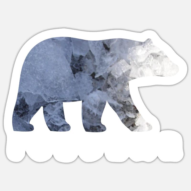 Polar Bear - Sticker taille S (10 x 10 cm) - blanc mat