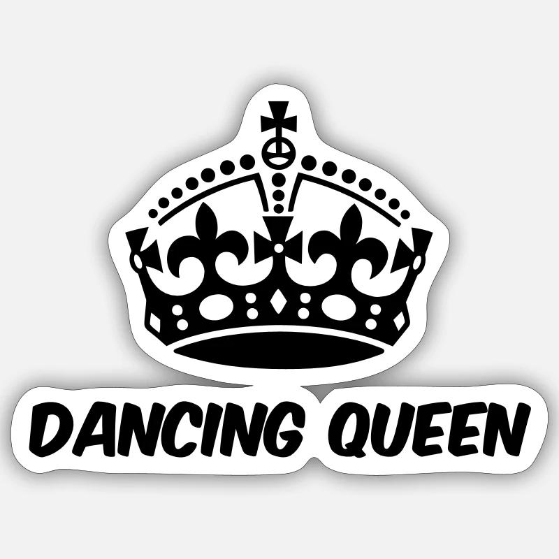 Dancing Queen - Sticker taille S (10 x 10 cm) - blanc mat