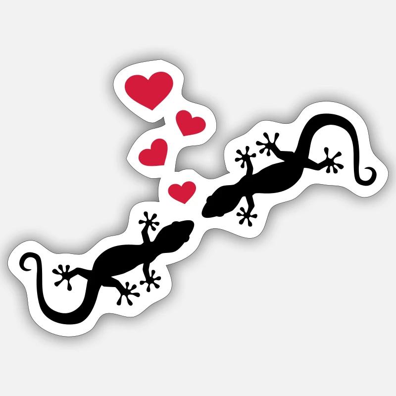 Gecko - Sticker taille S (10 x 10 cm) - blanc mat