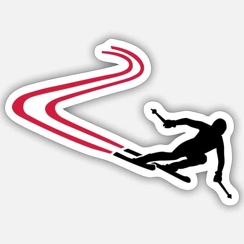Ski - Sticker Größe S (10 x 10 cm) - Mattweiß