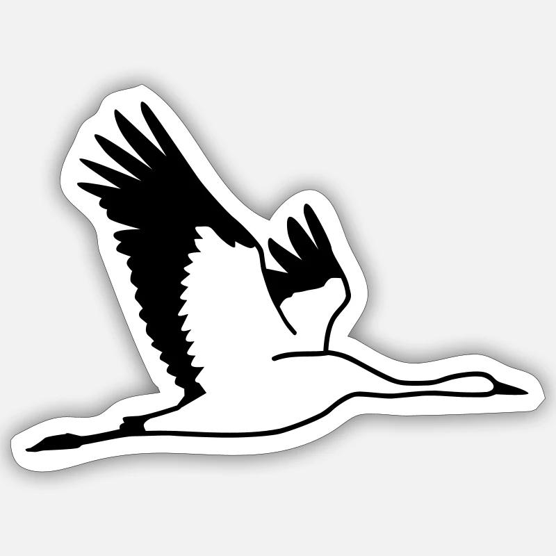 Grue - Sticker taille S (10 x 10 cm) - blanc mat
