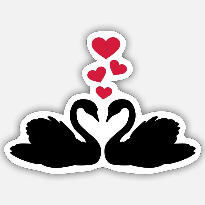 Cygne - Sticker taille S (10 x 10 cm) - blanc mat