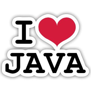 I Love Java - Sticker taille S (10 x 10 cm) - blanc mat - Devant